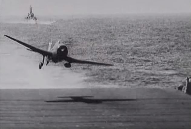 Crash Landing on Aircraft Carrier WWII